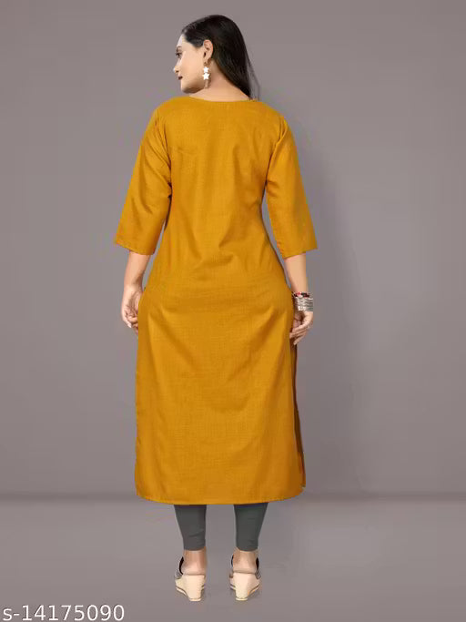 Hetsa Women Cotton Blend Embroidered Plus Size Kurtis